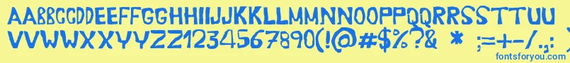 Erasaur Font – Blue Fonts on Yellow Background