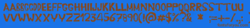 Erasaur Font – Brown Fonts on Blue Background