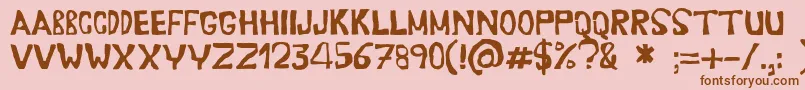 Erasaur-fontti – ruskeat fontit vaaleanpunaisella taustalla