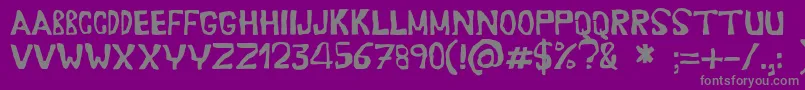 Erasaur-fontti – harmaat kirjasimet violetilla taustalla