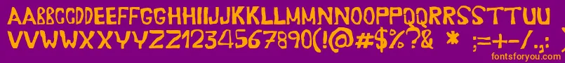 Erasaur Font – Orange Fonts on Purple Background