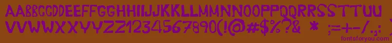 Erasaur-fontti – violetit fontit ruskealla taustalla