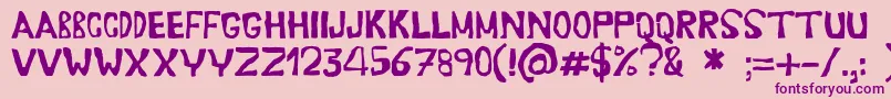 Erasaur-fontti – violetit fontit vaaleanpunaisella taustalla