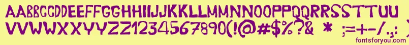 Шрифт Erasaur – фиолетовые шрифты на жёлтом фоне
