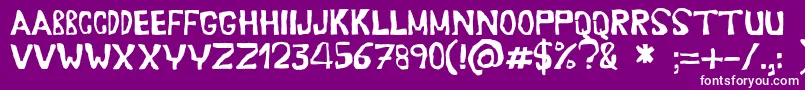 Erasaur-fontti – valkoiset fontit violetilla taustalla