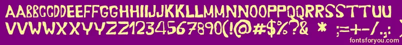 Шрифт Erasaur – жёлтые шрифты на фиолетовом фоне