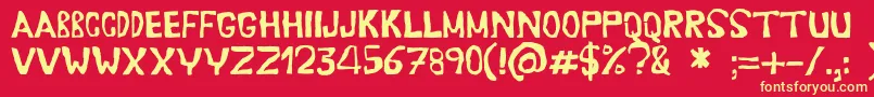 Erasaur Font – Yellow Fonts on Red Background