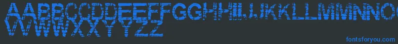 Eraser Font – Blue Fonts on Black Background