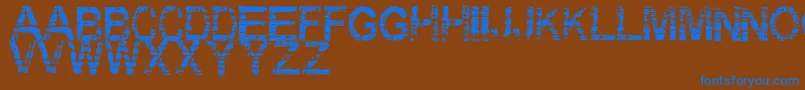 Eraser Font – Blue Fonts on Brown Background