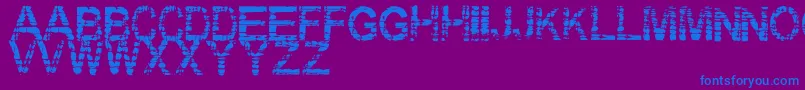 Eraser Font – Blue Fonts on Purple Background