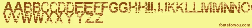 Eraser Font – Brown Fonts on Yellow Background