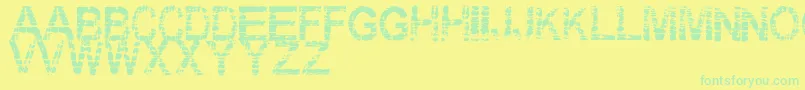 Fonte Eraser – fontes verdes em um fundo amarelo