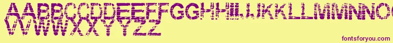 Eraser Font – Purple Fonts on Yellow Background