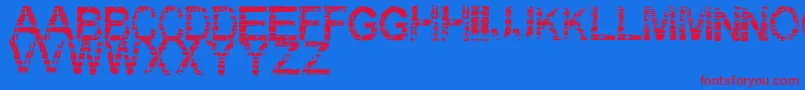 Eraser Font – Red Fonts on Blue Background