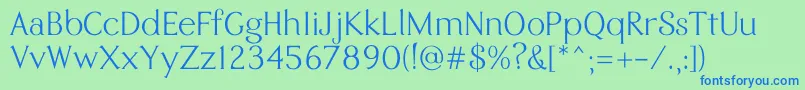 フォントEremite Regular – 青い文字は緑の背景です。