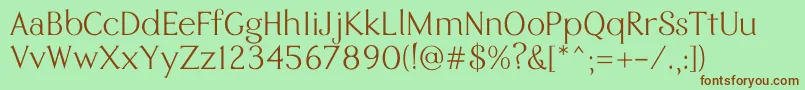 Eremite Regular-fontti – ruskeat fontit vihreällä taustalla