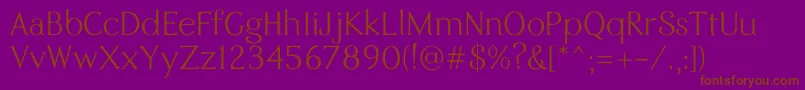 Eremite Regular-Schriftart – Braune Schriften auf violettem Hintergrund