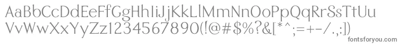 Eremite Regular-fontti – harmaat kirjasimet valkoisella taustalla