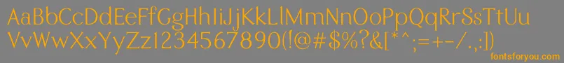 Eremite Regular-Schriftart – Orangefarbene Schriften auf grauem Hintergrund