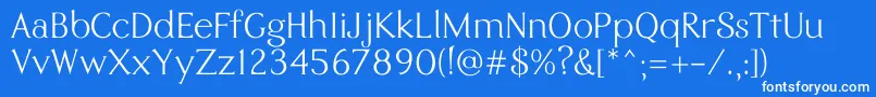 Weitere Informationen zur Eremite Regular-Schriftart Eremite Regular-Schriftart – Weiße Schriften auf blauem Hintergrund