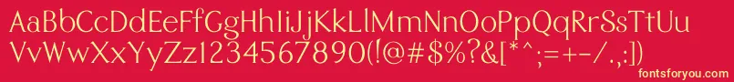 Weitere Informationen zur Eremite Regular-Schriftart Eremite Regular-Schriftart – Gelbe Schriften auf rotem Hintergrund