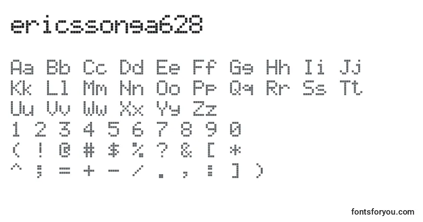 Fuente Ericssonga628 (126053) - alfabeto, números, caracteres especiales