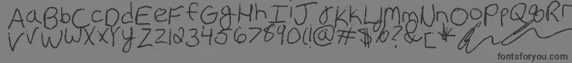 Erin s Handwriting-Schriftart – Schwarze Schriften auf grauem Hintergrund