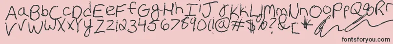 fuente Erin s Handwriting – Fuentes Negras Sobre Fondo Rosa