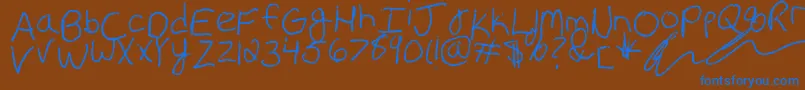 Подробнее о шрифте Erin s Handwriting Шрифт Erin s Handwriting – синие шрифты на коричневом фоне