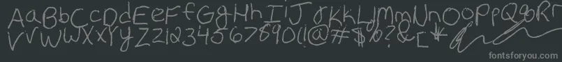 Fonte Erin s Handwriting – fontes cinzas em um fundo preto