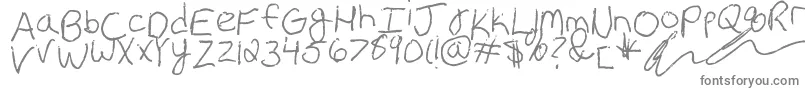 Erin s Handwriting-fontti – harmaat kirjasimet valkoisella taustalla