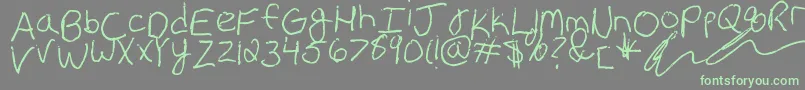 Шрифт Erin s Handwriting – зелёные шрифты на сером фоне