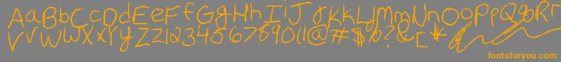 Erin s Handwriting Font – Orange Fonts on Gray Background