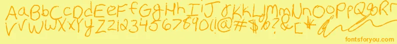 Police Erin s Handwriting – polices orange sur fond jaune