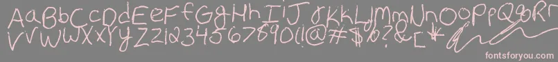 fuente Erin s Handwriting – Fuentes Rosadas Sobre Fondo Gris
