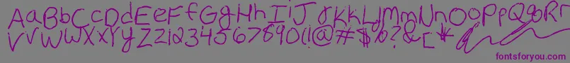 Erin s Handwriting Font – Purple Fonts on Gray Background