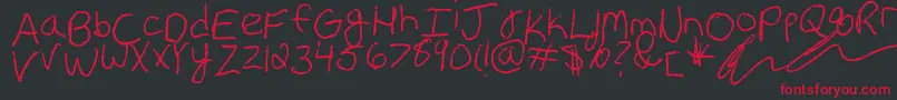 Erin s Handwriting Font – Red Fonts on Black Background