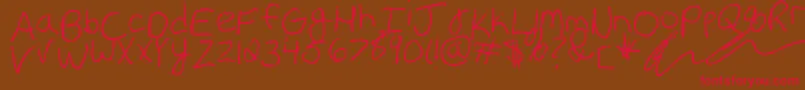 Police Erin s Handwriting – polices rouges sur fond brun