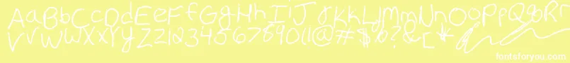 フォントErin s Handwriting – 黄色い背景に白い文字