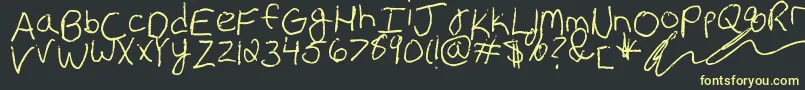 Erin s Handwriting Font – Yellow Fonts on Black Background