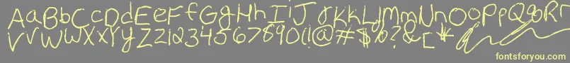 Erin s Handwriting-fontti – keltaiset fontit harmaalla taustalla