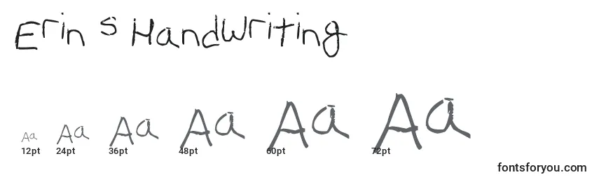 Tamanhos de fonte Erin s Handwriting