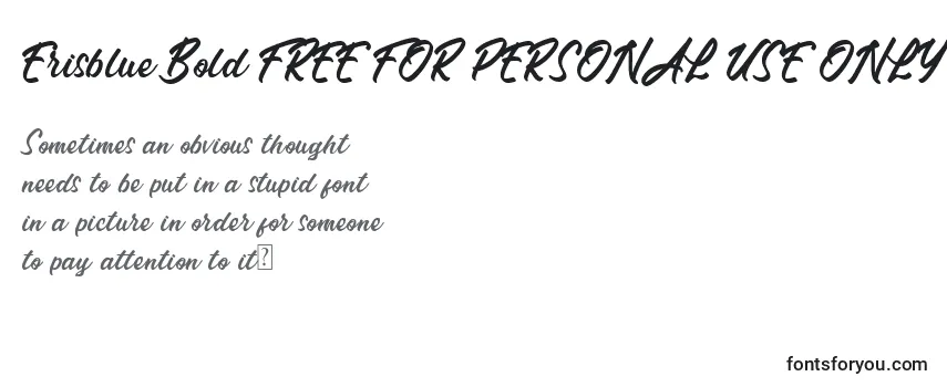 Erisblue Bold FREE FOR PERSONAL USE ONLY Font
