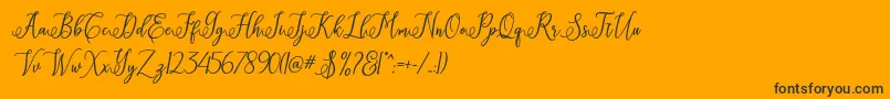 フォントEritta Script – 黒い文字のオレンジの背景