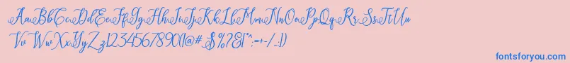 Eritta Script Font – Blue Fonts on Pink Background