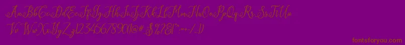 Eritta Script Font – Brown Fonts on Purple Background
