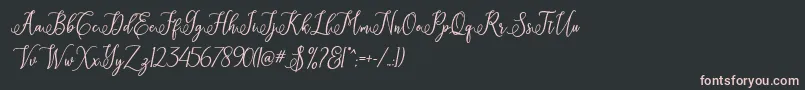 フォントEritta Script – 黒い背景にピンクのフォント