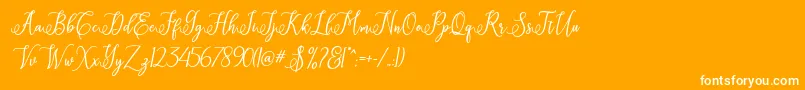 Шрифт Eritta Script – белые шрифты на оранжевом фоне