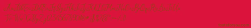 Eritta Script-Schriftart – Braune Schriften auf rotem Hintergrund