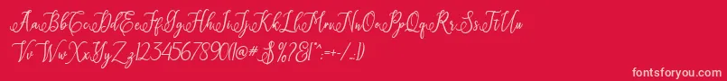 Eritta Script Font – Pink Fonts on Red Background